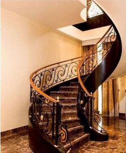 اجرا و نصب انواع نرده و دسته نرده و کف پله چوبی