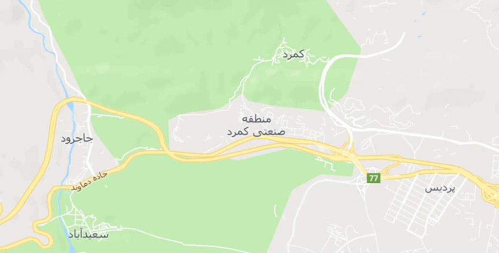 نقشه جاجرود کمرد