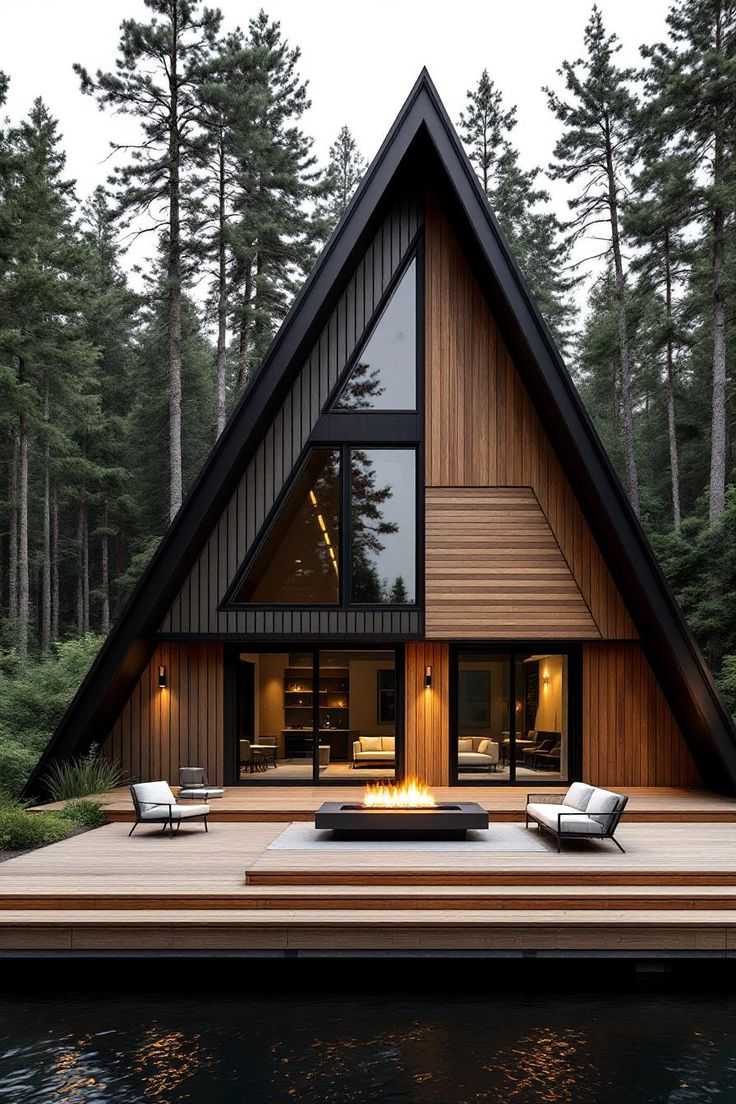 طراح و سازنده کلبه چوبی A-frame با اجرای مستقیم از کارگاه