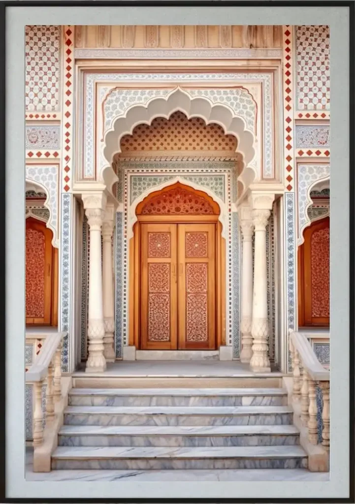 سبک منبت روی درب سنتی