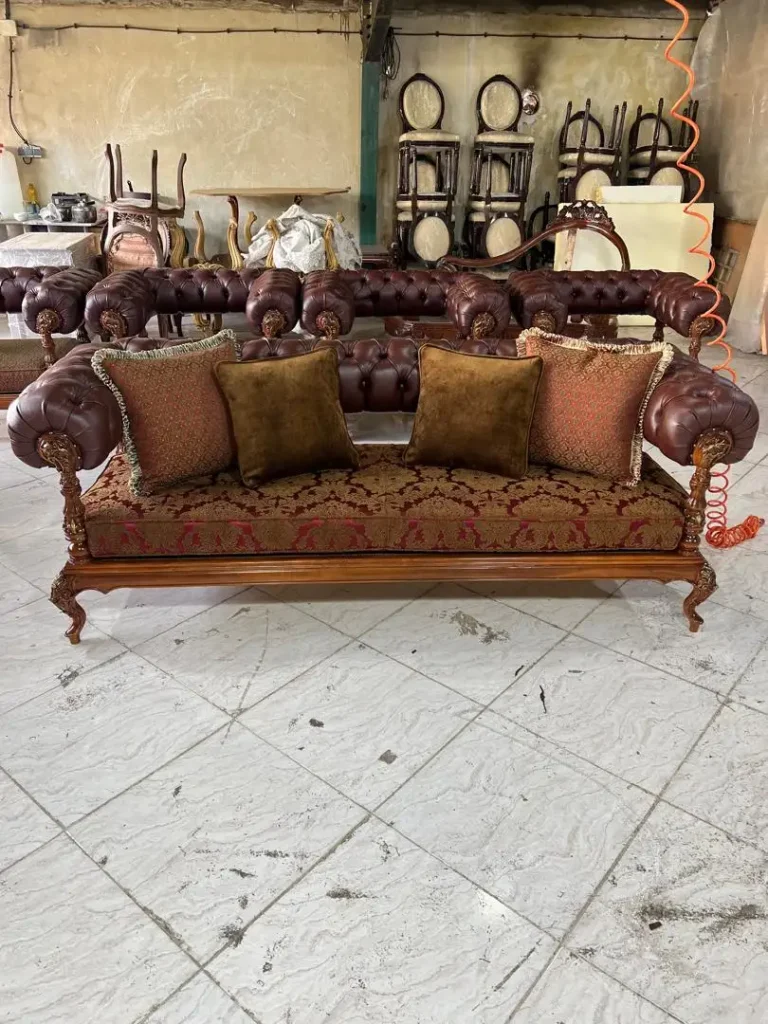 طراحی و ساخت مبل چستر دسته گرد