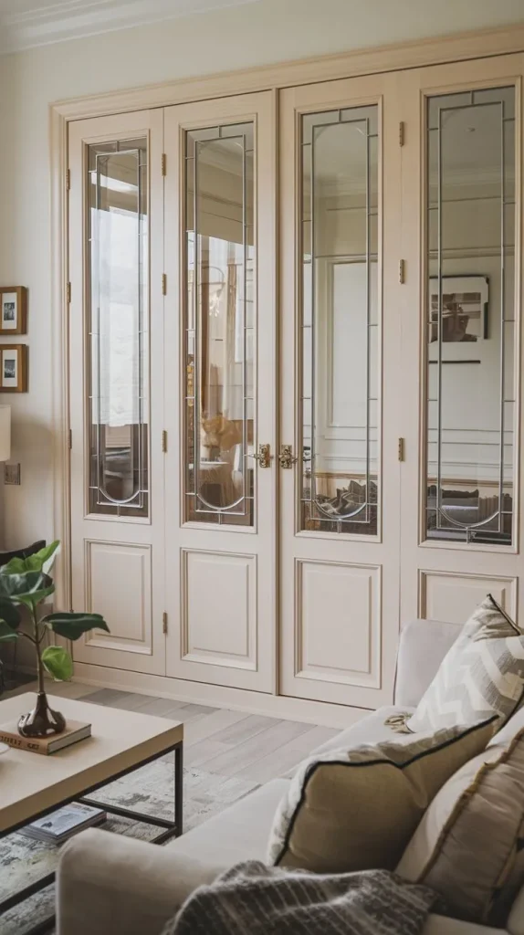 جداسازی پذیرایی با درب شیشه خور فرانسوی چوبی