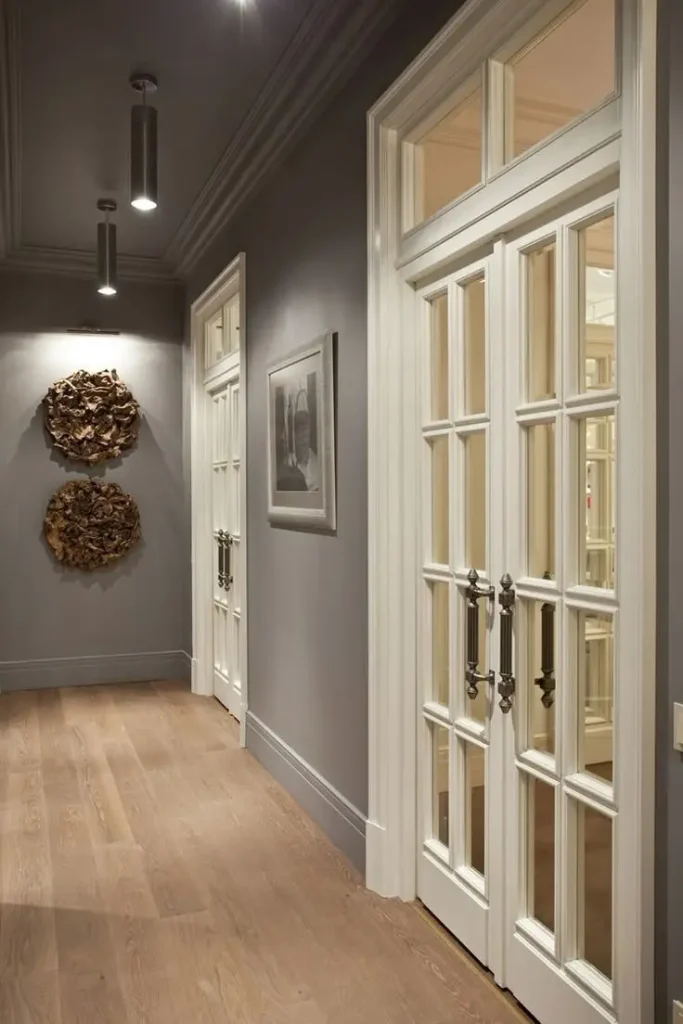 جداسازی پذیرایی با درب شیشه خور فرانسوی چوبی