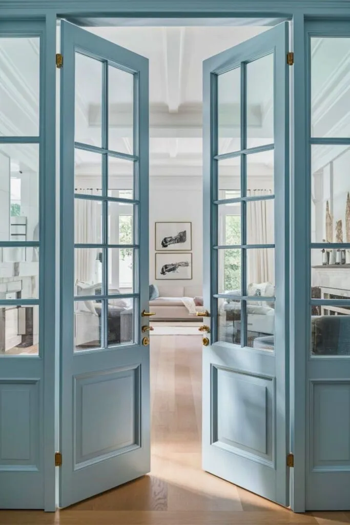 جداسازی پذیرایی با درب شیشه خور فرانسوی چوبی