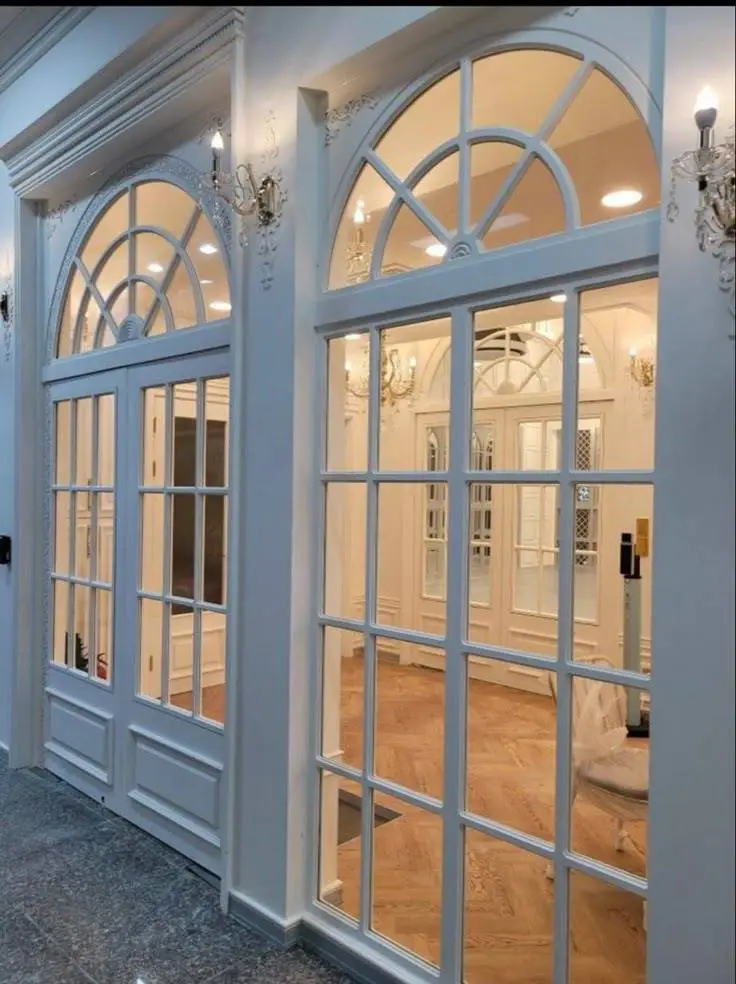 جداسازی پذیرایی با درب شیشه خور فرانسوی چوبی