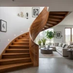 اجرای کف پله چوبی با ساخت سفارشی، متریال مقاوم و طراحی هماهنگ با فضای داخلی