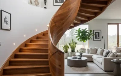 اجرای کف پله چوبی با ساخت سفارشی برای خانه و فضای تجاری