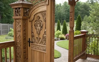 دروازه عابر پیاده چوب و فرفورژه | زیباترین مدل‌های ترکیبی چوب و آهن سفارشی