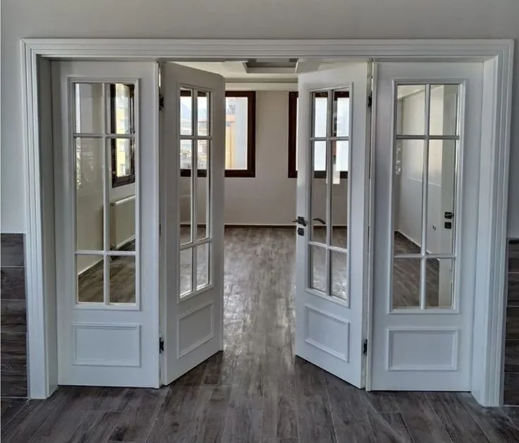 جداسازی پذیرایی با درب شیشه خور فرانسوی چوبی