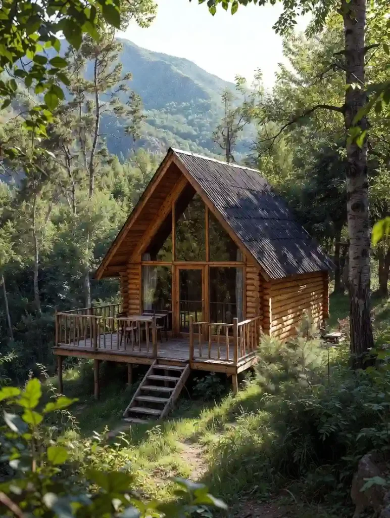 کلبه چوبی ساخته‌شده در رودهن با طراحی سفارشی و اجرای استاندارد