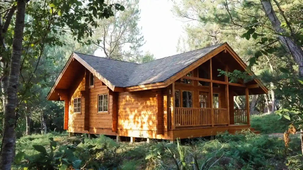 کلبه چوبی ساخته‌شده در رودهن با طراحی سفارشی و اجرای استاندارد