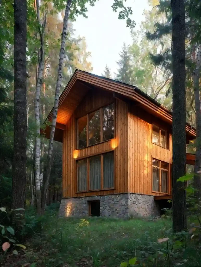 کلبه چوبی لواسانات با طراحی سفارشی، ساخت مقاوم با چوب استاندارد و جزئیات دقیق
