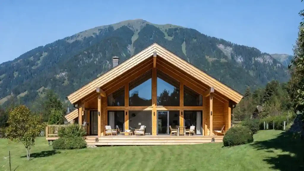 کلبه چوبی لواسانات با طراحی سفارشی، ساخت مقاوم با چوب استاندارد و جزئیات دقیق