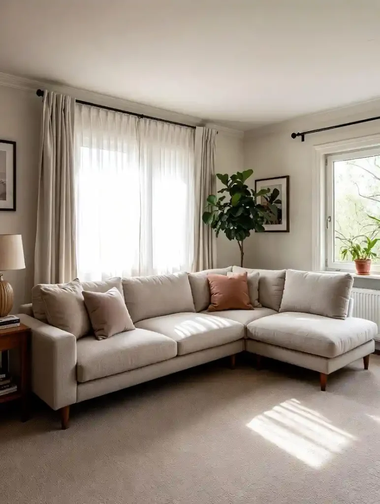 مبل راحتی ال با طراحی مدرن یا کلاسیک، پارچهای، با متریال استاندارد و کیفیت بالا