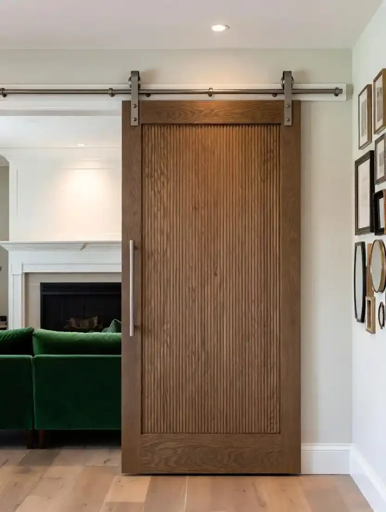 درب ریلی اتاق پذیرایی با طراحی مدرن و متریال استاندارد