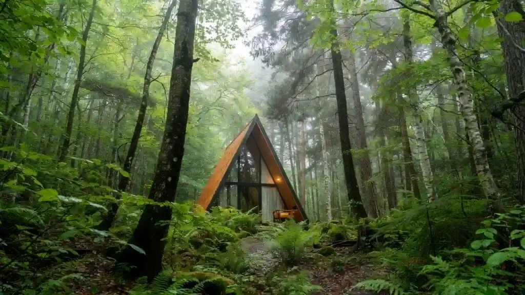 سازنده کلبه چوبی نمک آبرود با طراحی سفارشی و ساخت استاندارد سازه چوبی در محیط جنگلی