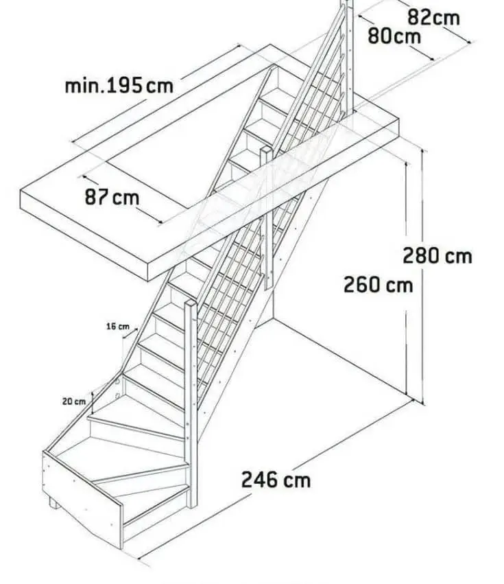 پله شیب‌دار چوبی کم‌جا با طراحی مینیمال و هوشمند و نورپردازی مخفی LED برای بهینه‌سازی فضای کلبه چوبی