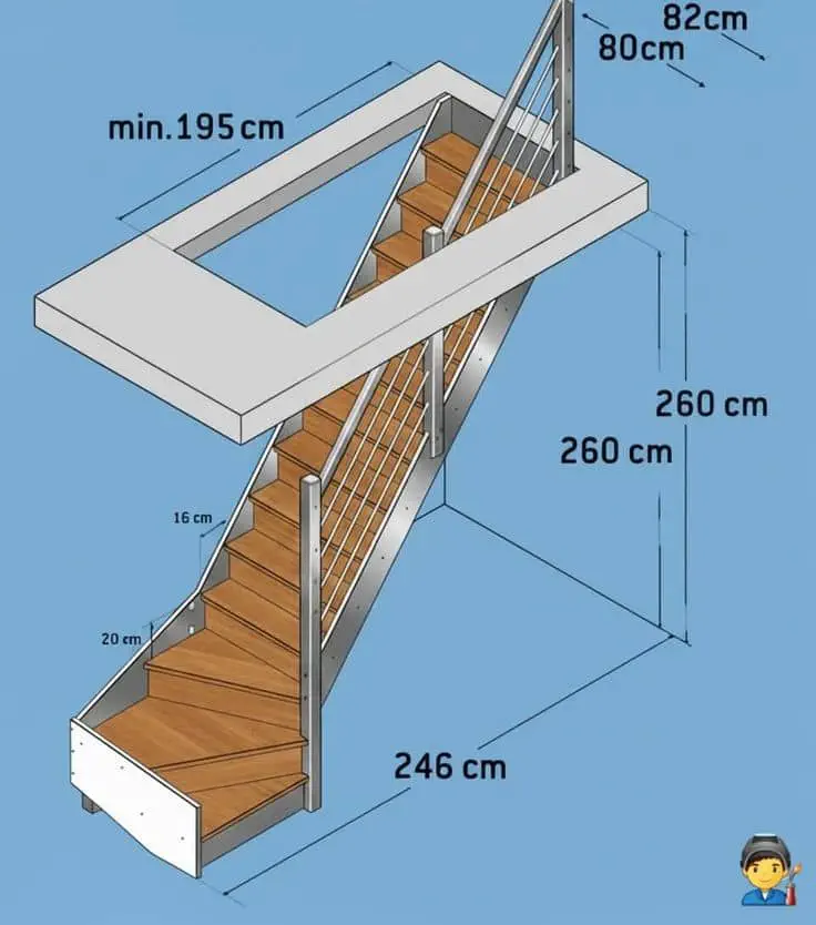 پله شیب‌دار چوبی کم‌جا با طراحی مینیمال و هوشمند و نورپردازی مخفی LED برای بهینه‌سازی فضای کلبه چوبی