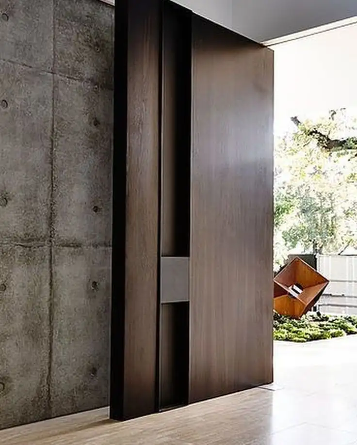 درب پیوت و درب پارکینگ با نمای چوب