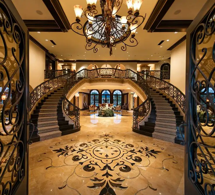 ساخت و اجرای حرفه‌ای پله‌های دو طرفه با سه بازو و پاگرد وسط