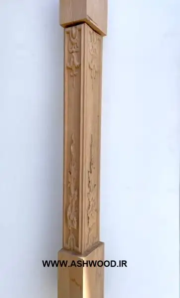 طراحی و اجرای نرده چوبی پله با چوب بلوط