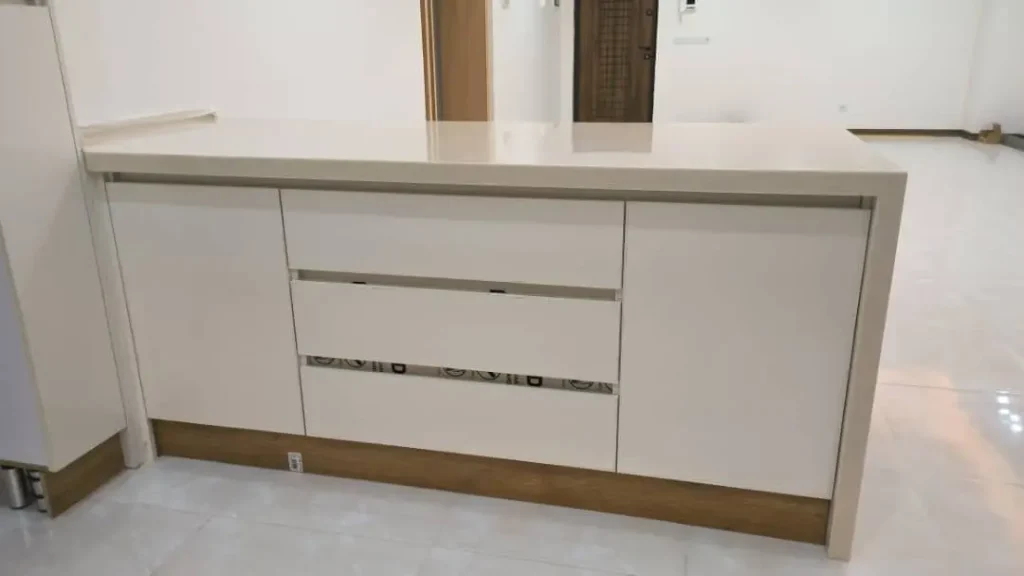 نمونه کار کابینت ،درب ریلی، درب چوبی روکش بلوط