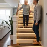 طراحی حرفه ای نرده چوبی و هندریل فلزی پله