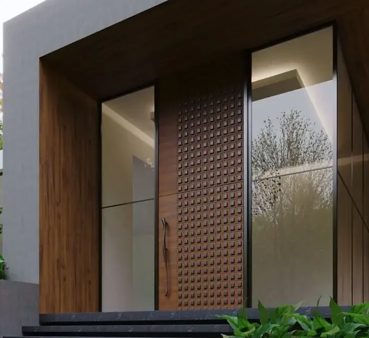 ساخت درب پیوت ترکیبی (فلز و چوب)