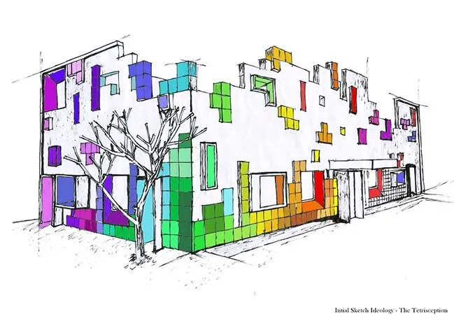 طراحی و ساخت احجام سه بعدی در دیزاین نمای مهد کودک و دبستان