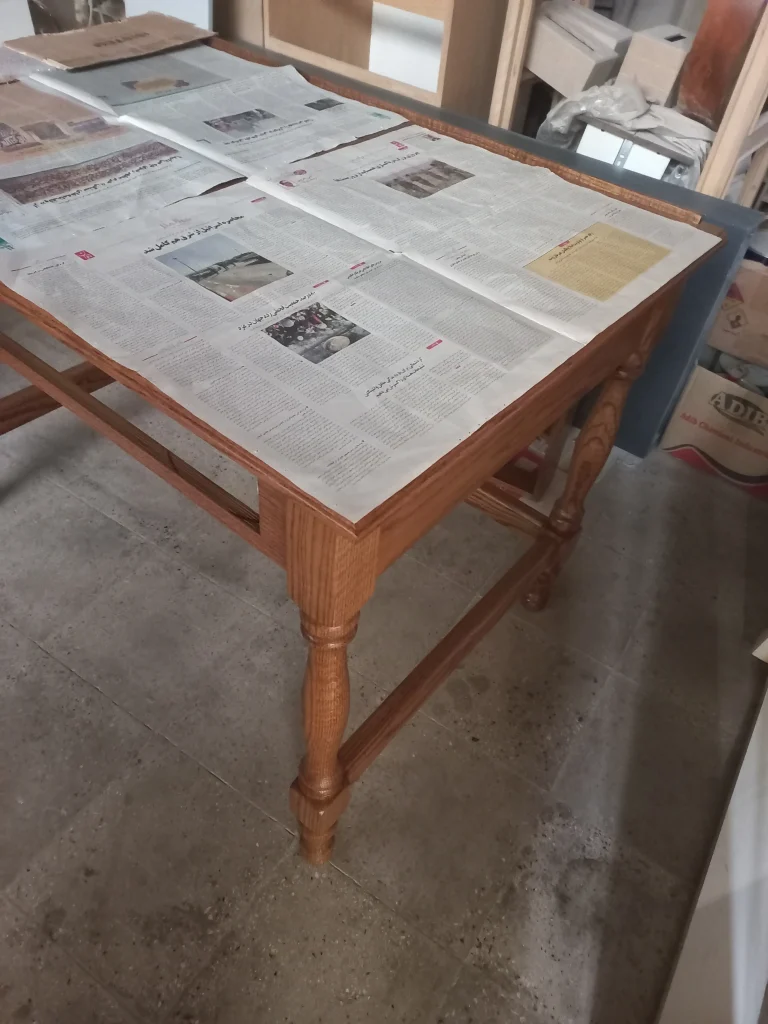 رنگ کاری میز بلوط ، رنگ بلوطی